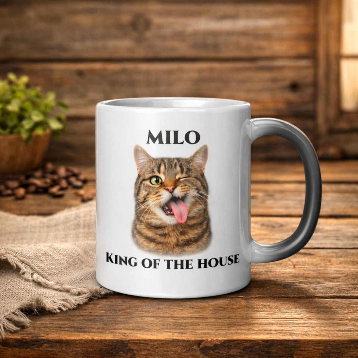 Funny Pet Face Mug, Custom Pet Photo Mug, Personalized Dog or Cat Mug, Upload Your Pet Picture Mug, Pet Lover Gift, 11oz Magic Mug (Front/Ba