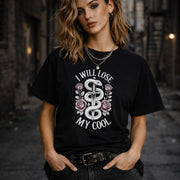 I Will Lose My Cool Shirt, Snake Dagger Tee, Dark Romance Aesthetic Shirt, Gothic Rose Graphic Tee, Alternative Fashion Top