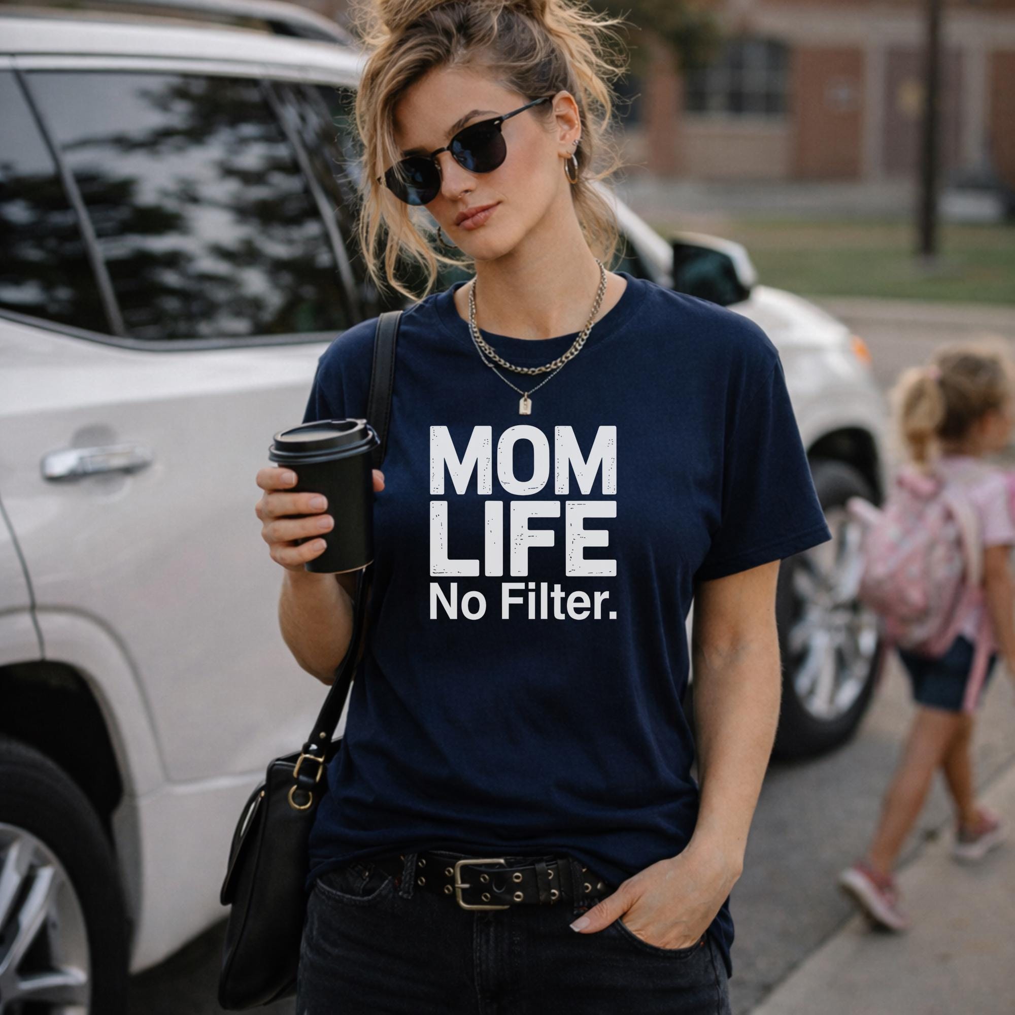 Mom Life Unfiltered Shirt, Tired Moms Club Tee, Funny Mom Shirt, Mom Life No Filter Graphic Tee, Gift for Mom, New Mom Humor Shirt