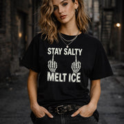 Sarcastic Graphic Tee, Stay Salty Melt Ice Shirt, Edgy Humor Shirt, Punk Aesthetic Tee, Rebel Statement Shirt, Comfort Colors T-Shirt