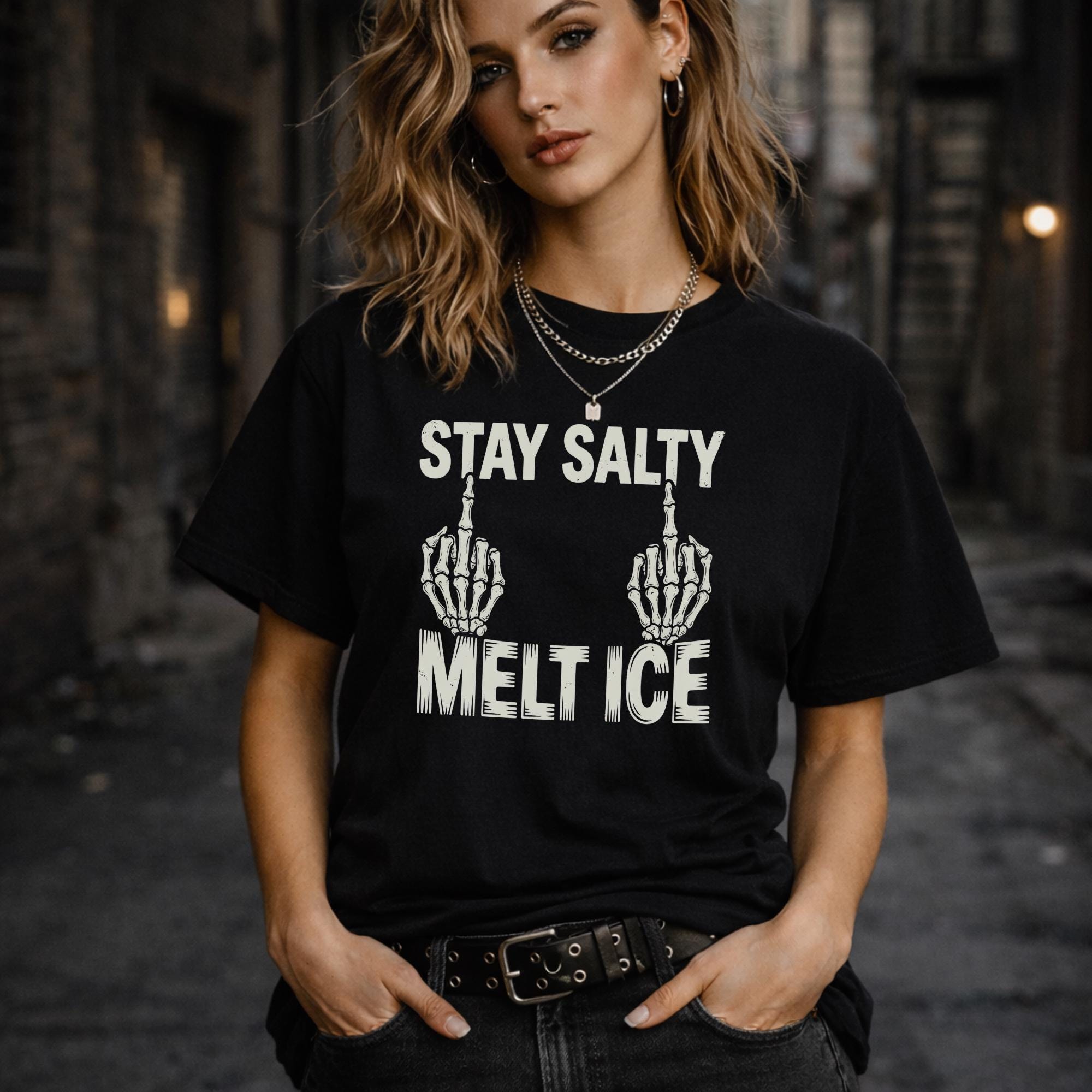 Sarcastic Graphic Tee, Stay Salty Melt Ice Shirt, Edgy Humor Shirt, Punk Aesthetic Tee, Rebel Statement Shirt, Comfort Colors T-Shirt
