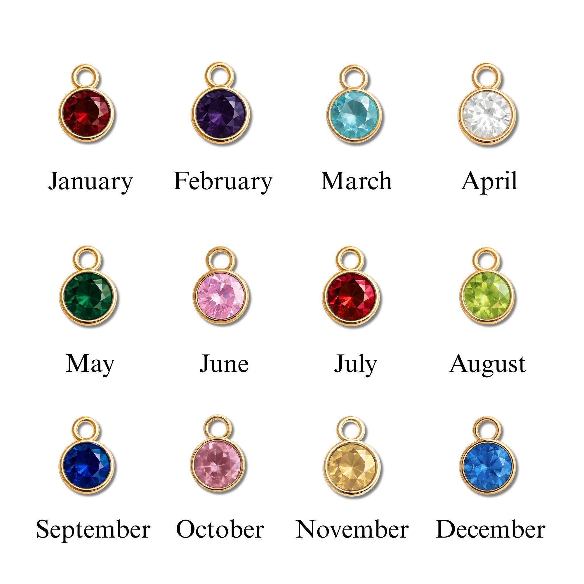 Personalized necklace with a birthstone charm.