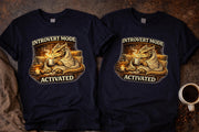 Introvert Mode Activated Shirt, Cozy Dragon Shirt, Introvert Shirt, Emotional Support Dragon Tee, Fantasy Dragon Shirt, Book Lover Gift