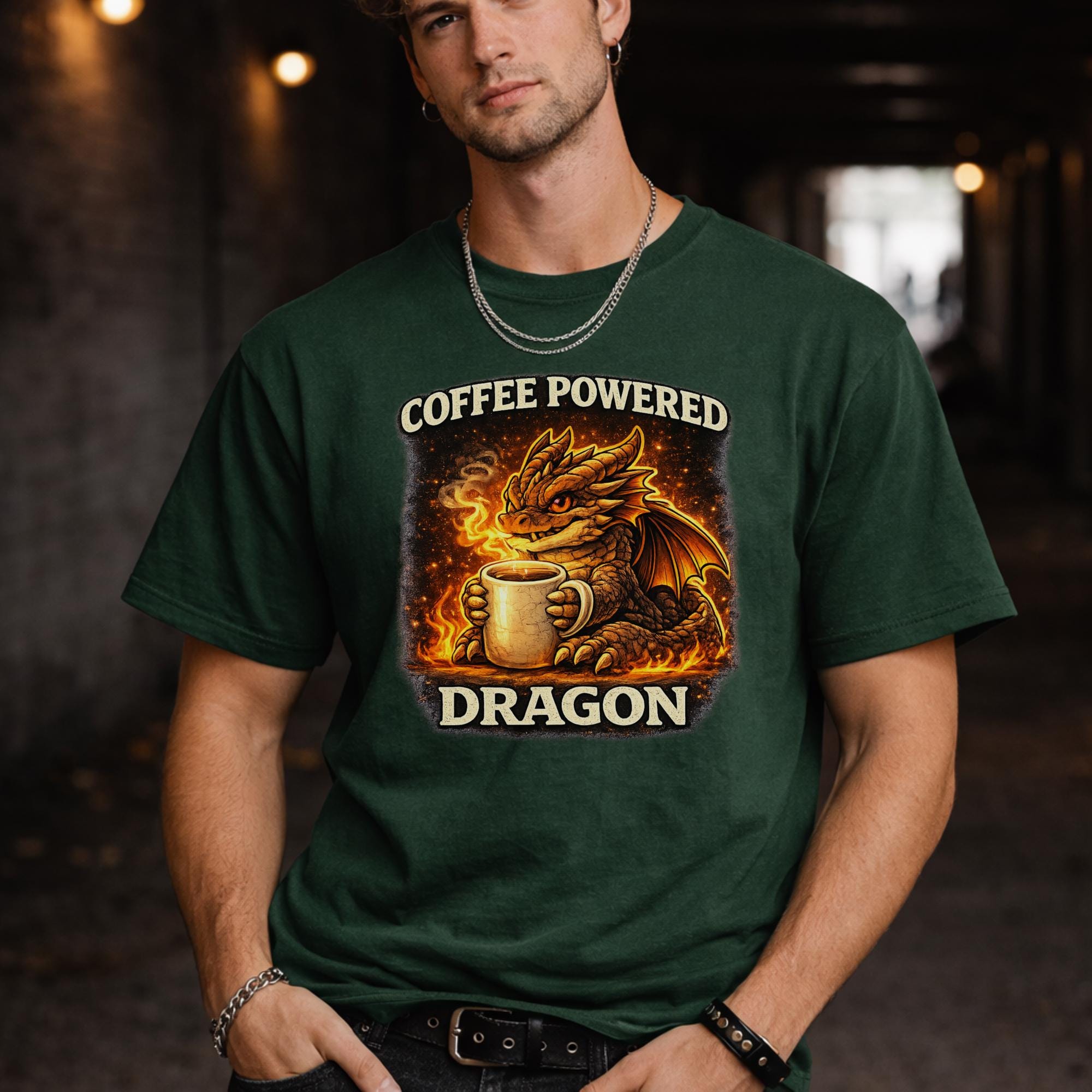 Coffee Powered Dragon Shirt, Funny Dragon Coffee Tee, Dragon Lover Shirt, Fantasy Dragon Shirt, Booktok Reader Tee, Coffee Lover Gift