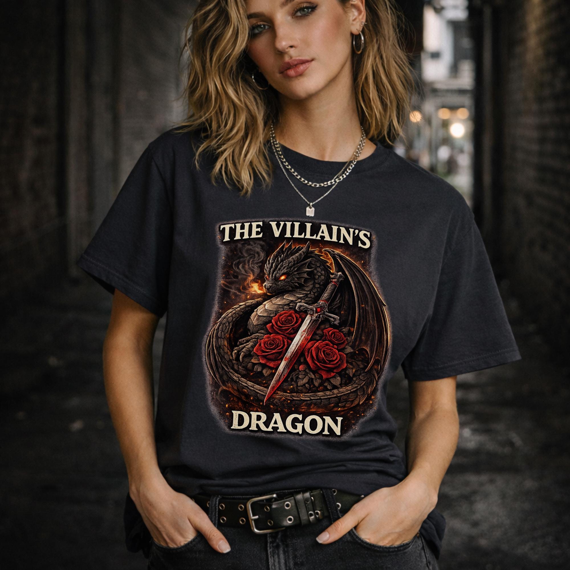 The Villain's Dragon Shirt, Dark Fantasy Dragon Tee, Villain Energy Shirt, Fantasy Dragon Shirt, Booktok Reader Tee, Dragon Lover Gift