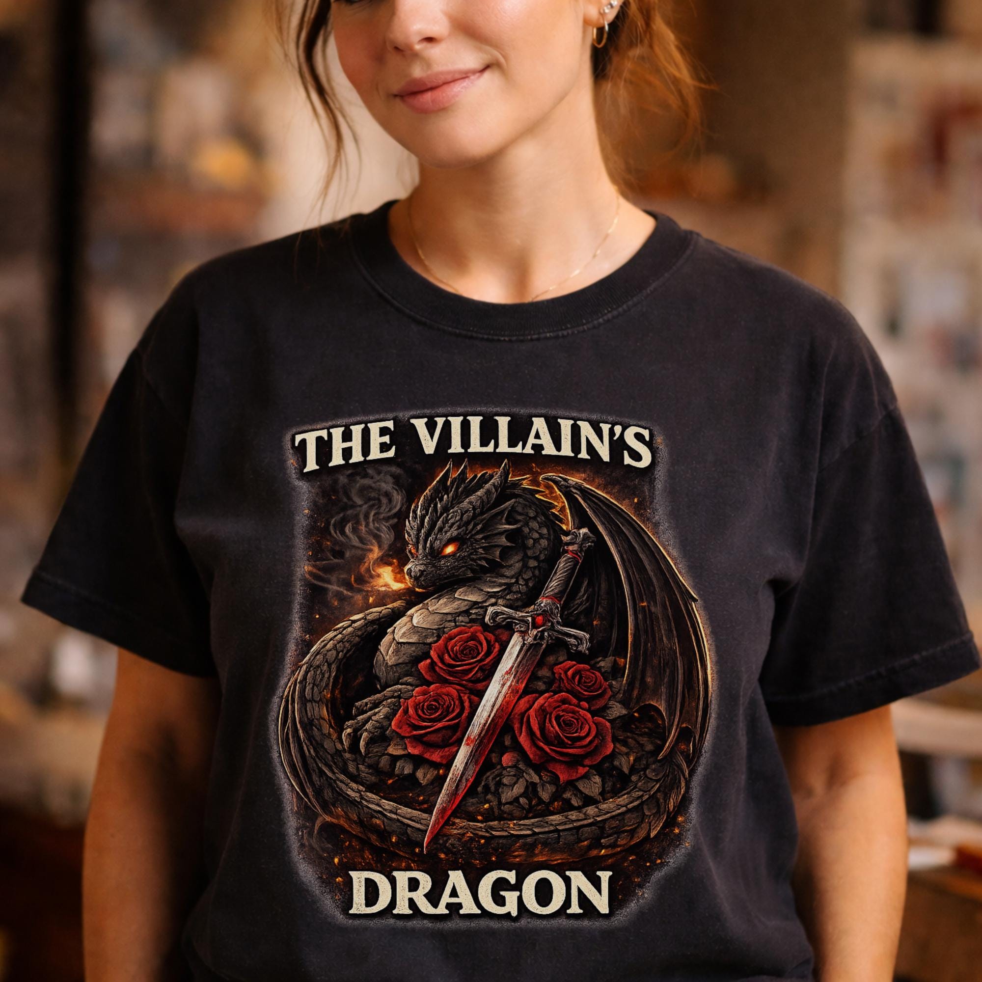 The Villain's Dragon Shirt, Dark Fantasy Dragon Tee, Villain Energy Shirt, Fantasy Dragon Shirt, Booktok Reader Tee, Dragon Lover Gift