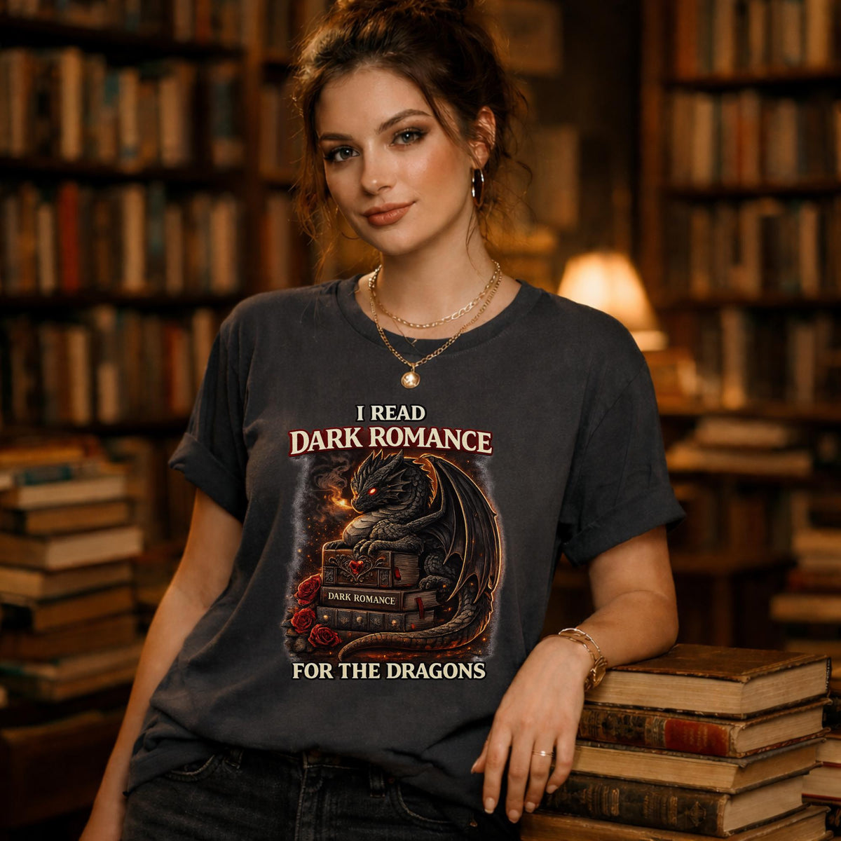 I Read Dark Romance For The Dragons Shirt, Dark Romance Reader Tee, Dragon Reader Shirt, Booktok Reader Tee, Fantasy Romance Shirt