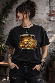 Introvert Mode Activated Shirt, Cozy Dragon Shirt, Introvert Shirt, Emotional Support Dragon Tee, Fantasy Dragon Shirt, Book Lover Gift