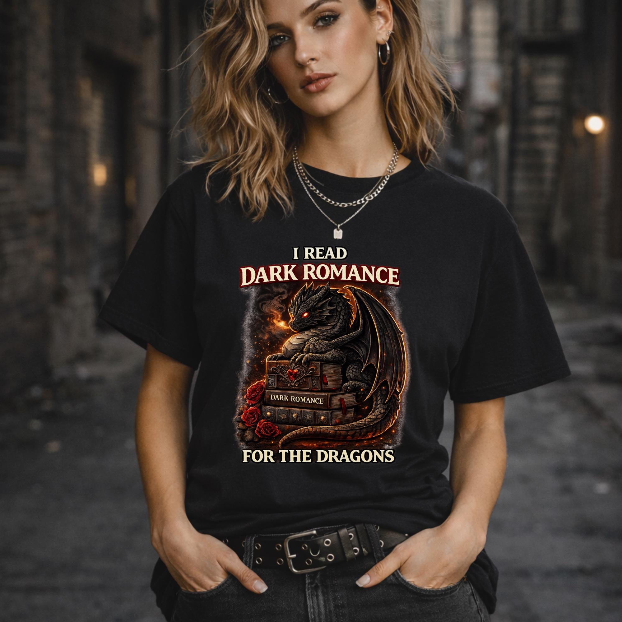 I Read Dark Romance For The Dragons Shirt, Dark Romance Reader Tee, Dragon Reader Shirt, Booktok Reader Tee, Fantasy Romance Shirt