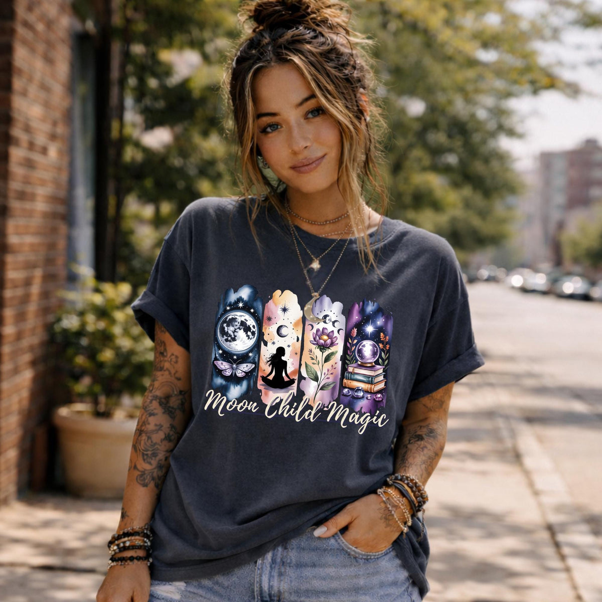 Moon Child Magic Shirt, Celestial Witchy Shirt, Moon Lover Tee, Mystic Astrology Shirt, Spiritual Boho Shirt, Tarot Moon Shirt