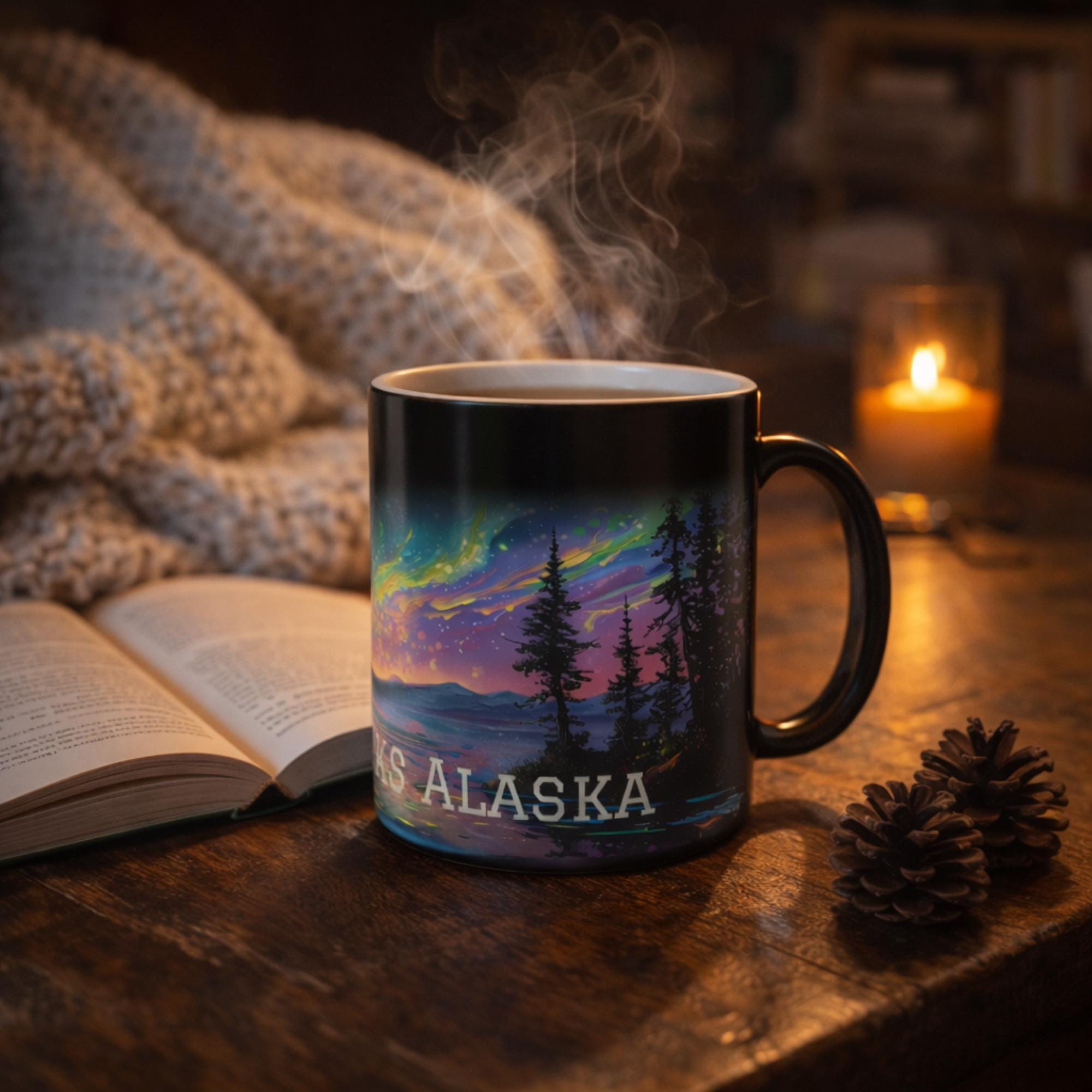 Magic Coffee Mug Northern Lights Mug Coffee Lover Gift Idea Heat Activated Mug