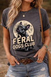 Feral Dogs Club Shirt, Funny French Bulldog Shirt, Dog Lover Tee, Vintage Dog Graphic Shirt, Gift for Dog Mom, Comfort Colors Tee