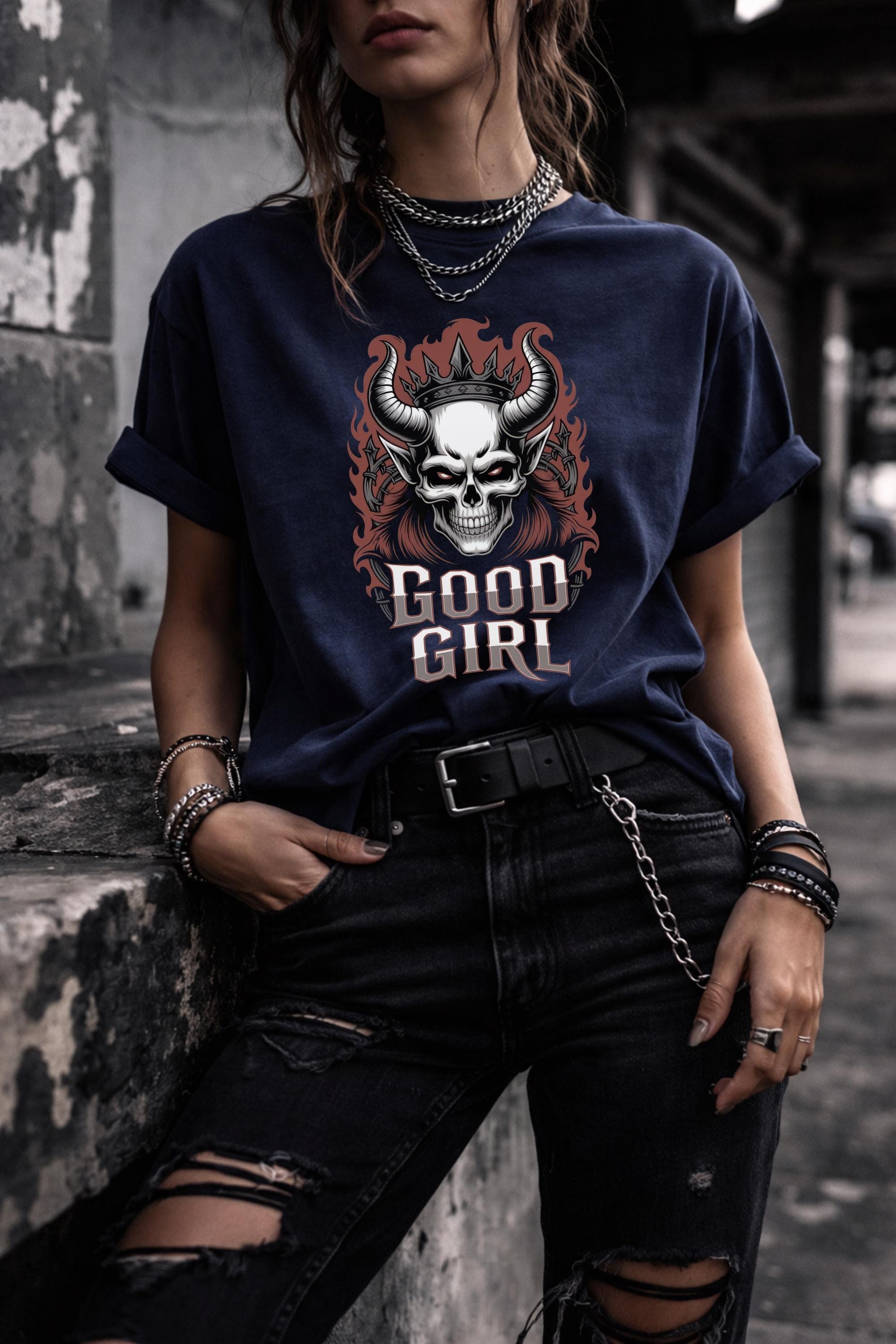 Edgy alternative fashion skull tee styled outfit grunge aesthetic