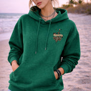 Minimal front chest gothic emblem with dagger and roses