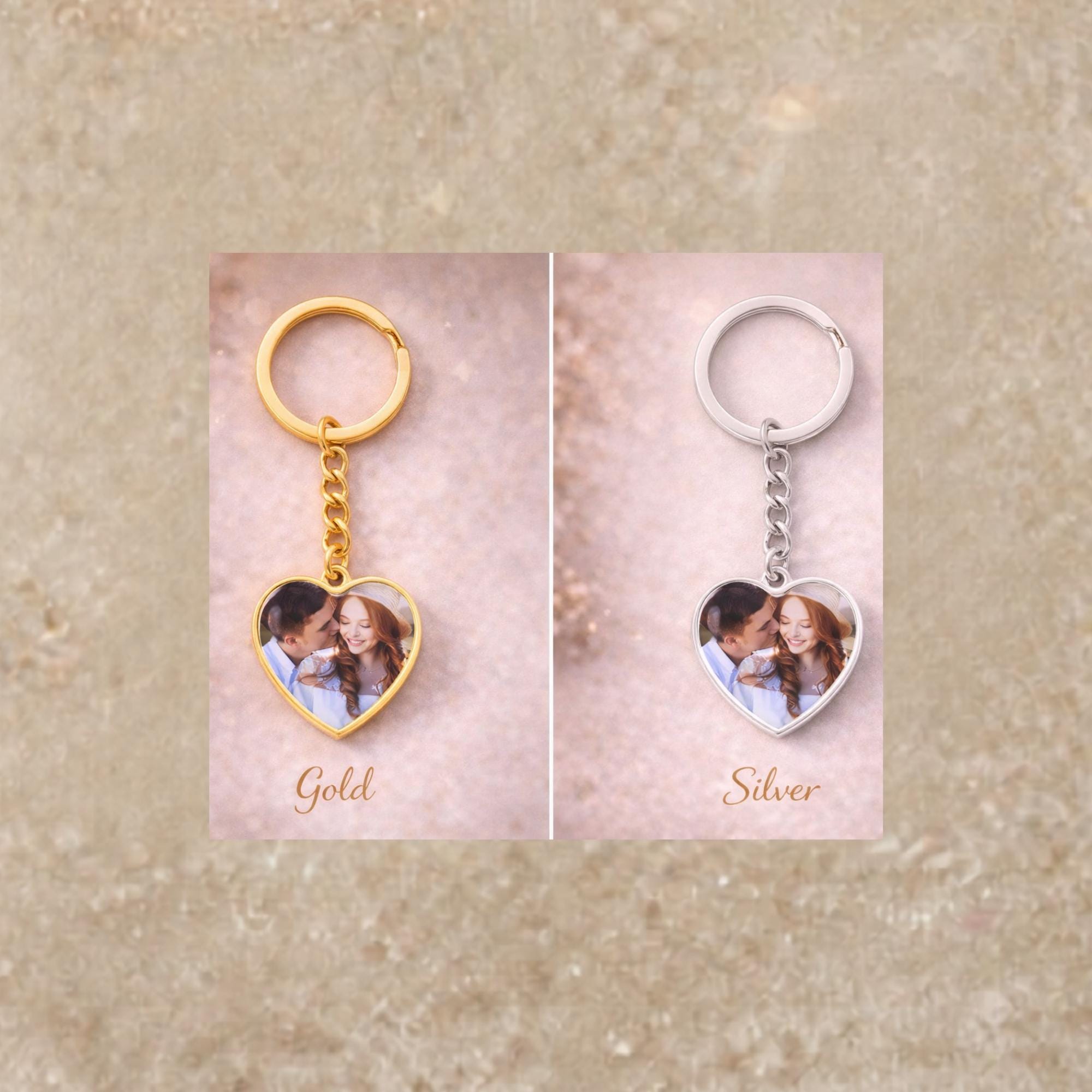 Gold and silver keychain comparison side by side