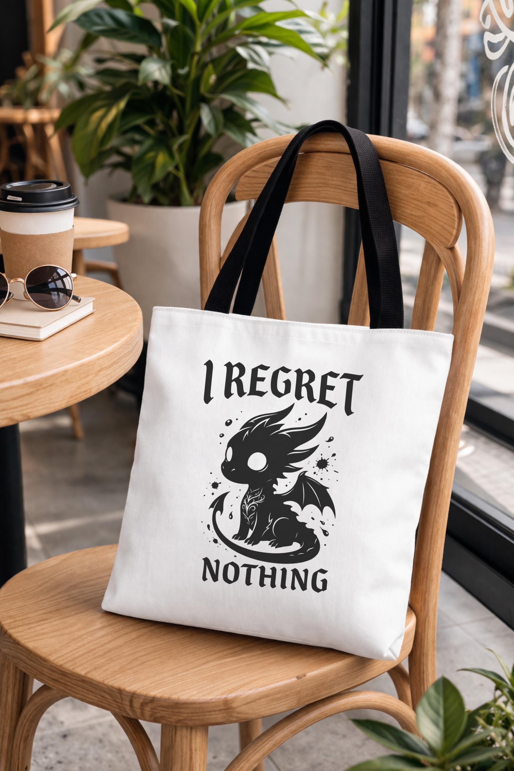 alt style canvas tote bag with dark aesthetic design