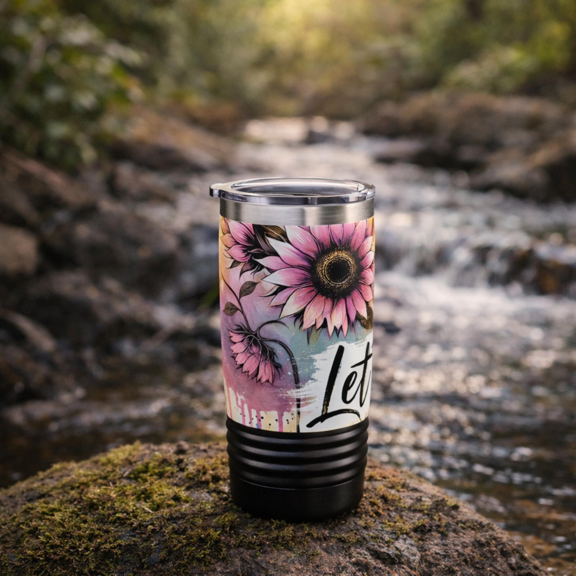 Colorful Let Them Floral Tumbler | Travel Mug, Coffee Cup, Gift for Nature Lovers, Inspirational Drinkware