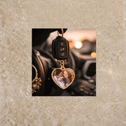 Romantic couple photo example used for custom keychain design