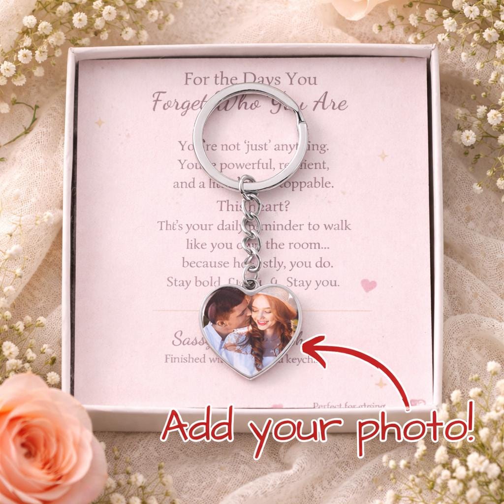 Gift-ready personalized keychain displayed in styled scene