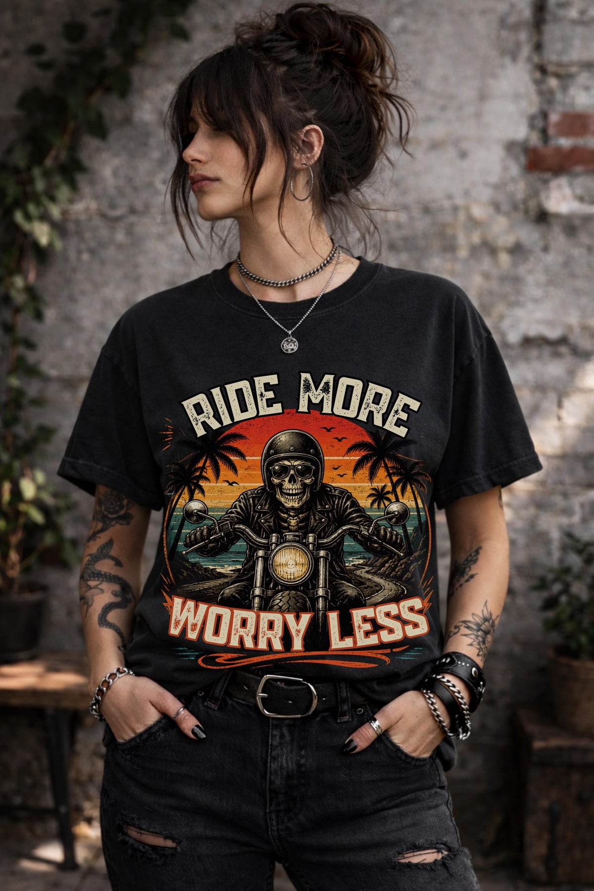 ride more worry less shirt, motorcycle rider tee, biker skull graphic, vintage biker shirt, motorcycle gift, road trip apparel, harley rider top, freedom rider tee, biker lifestyle shirt, retro motorcycle design, skull biker graphic, rider gift idea, comfort colors biker tee