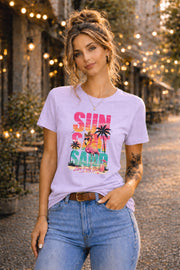 Flamingo Sunset Shirt, Tropical Summer Tee, Coastal Lifestyle Apparel