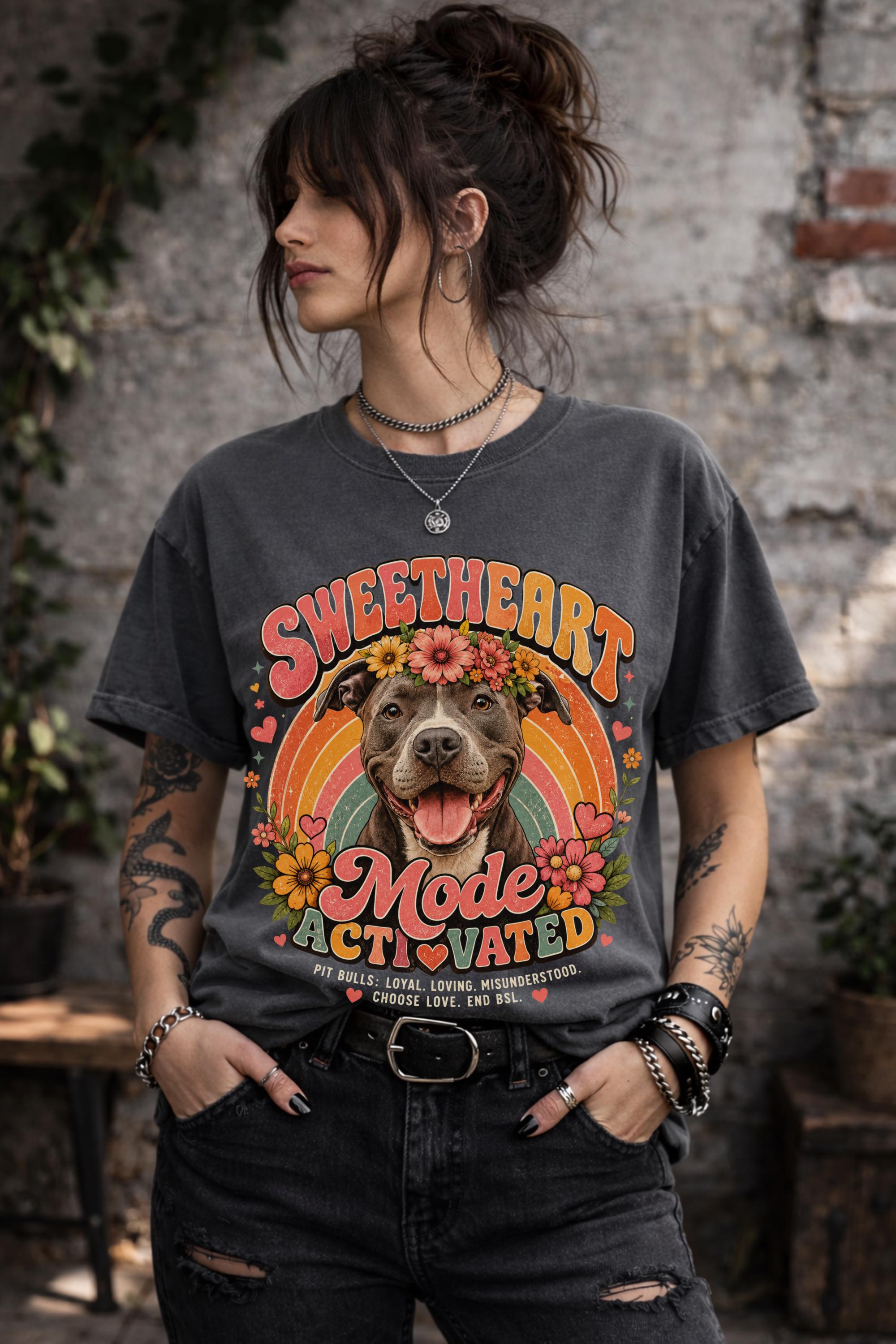 Rescue dog themed shirt promoting breed positivity and animal advocacy