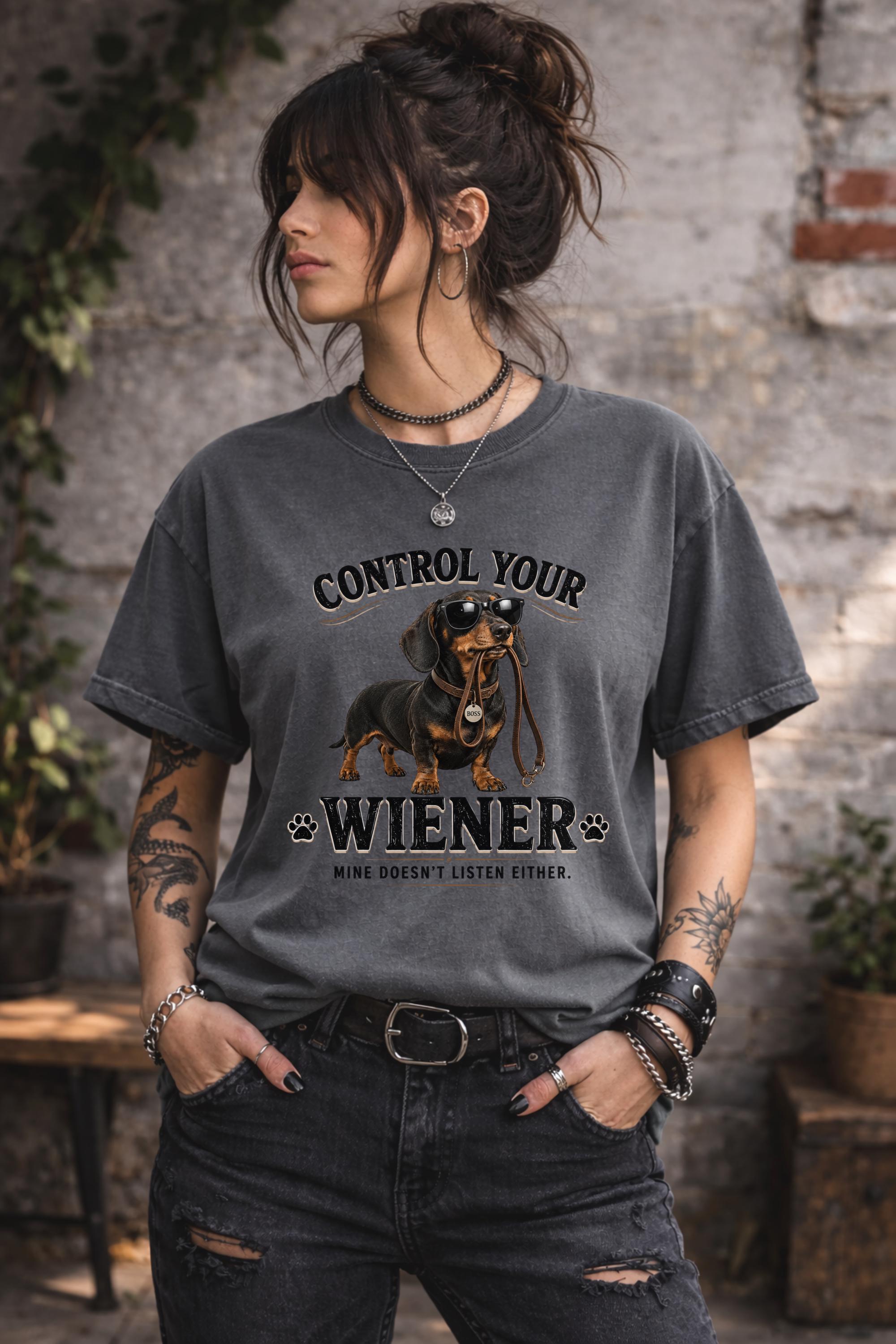 Pet parent apparel celebrating the independent nature of Wiener dogs