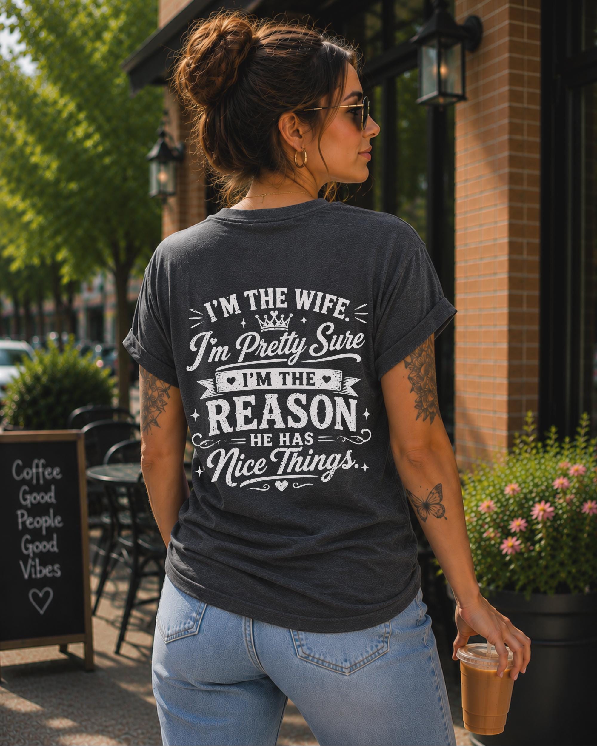 Married life shirt with witty quote and casual everyday style