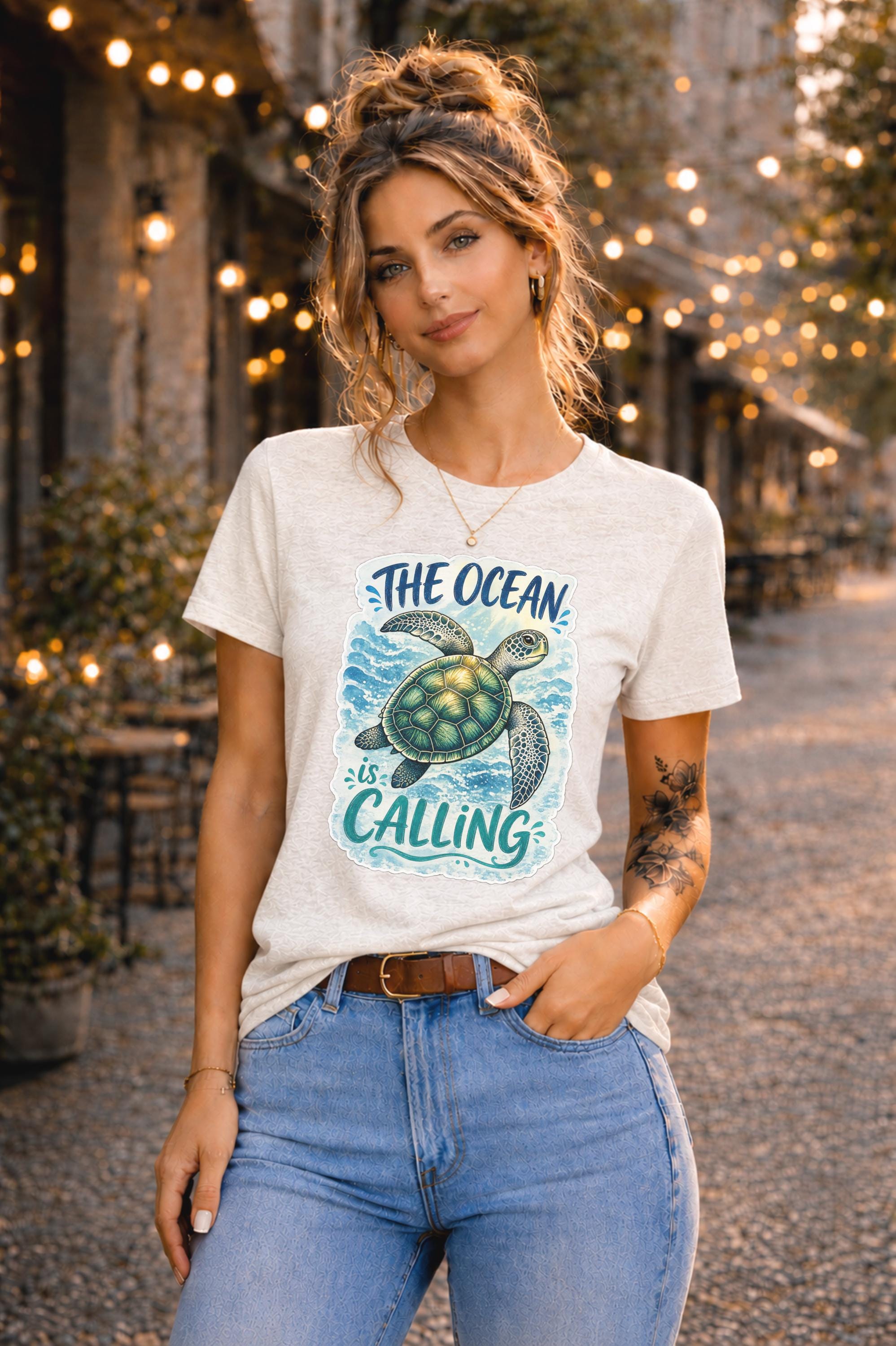 Beach Vacation Shirt with Sea Turtle Design and Ocean Theme