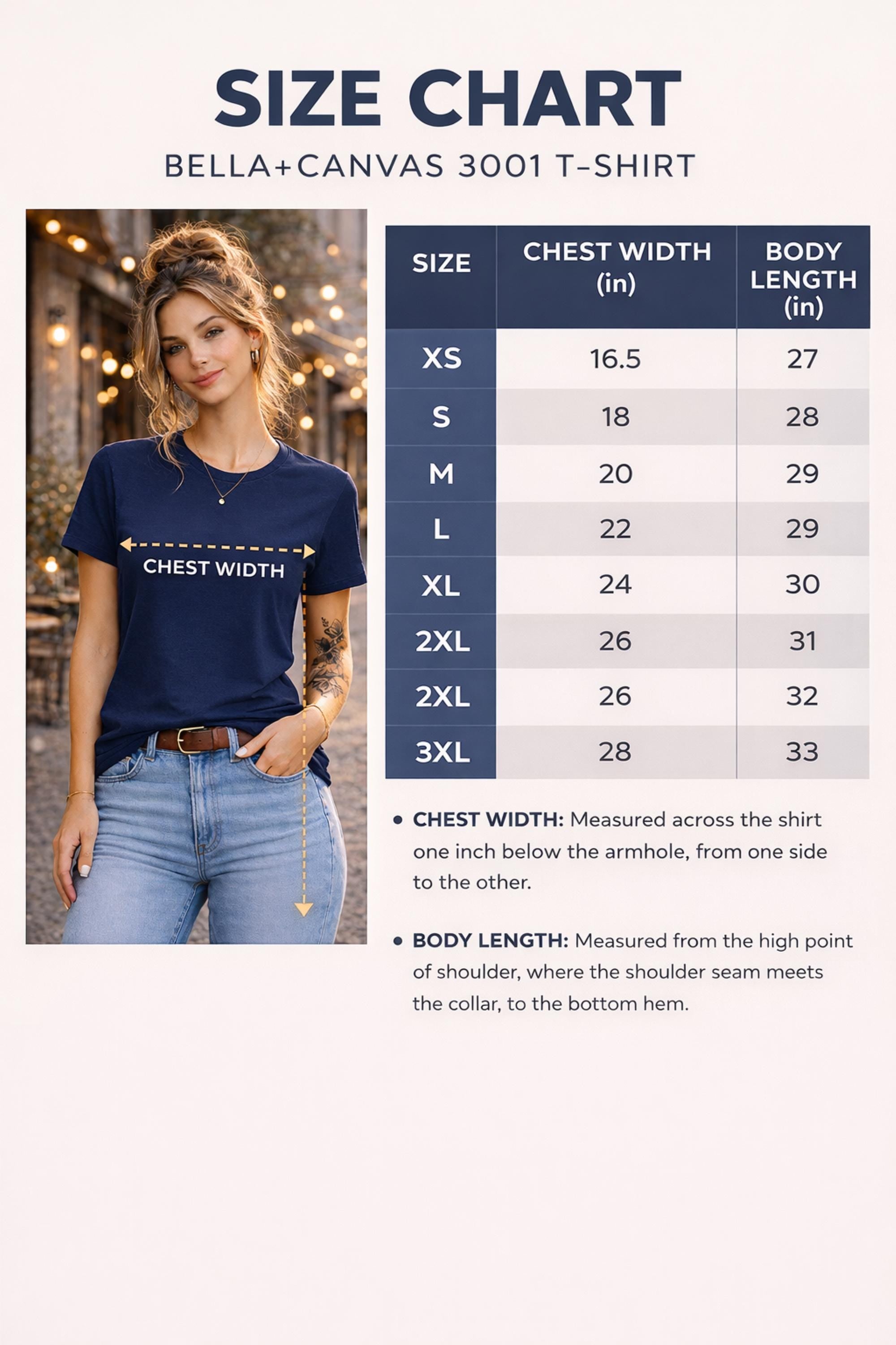 Size chart for Gift idea for moms, friends, and coffee lovers