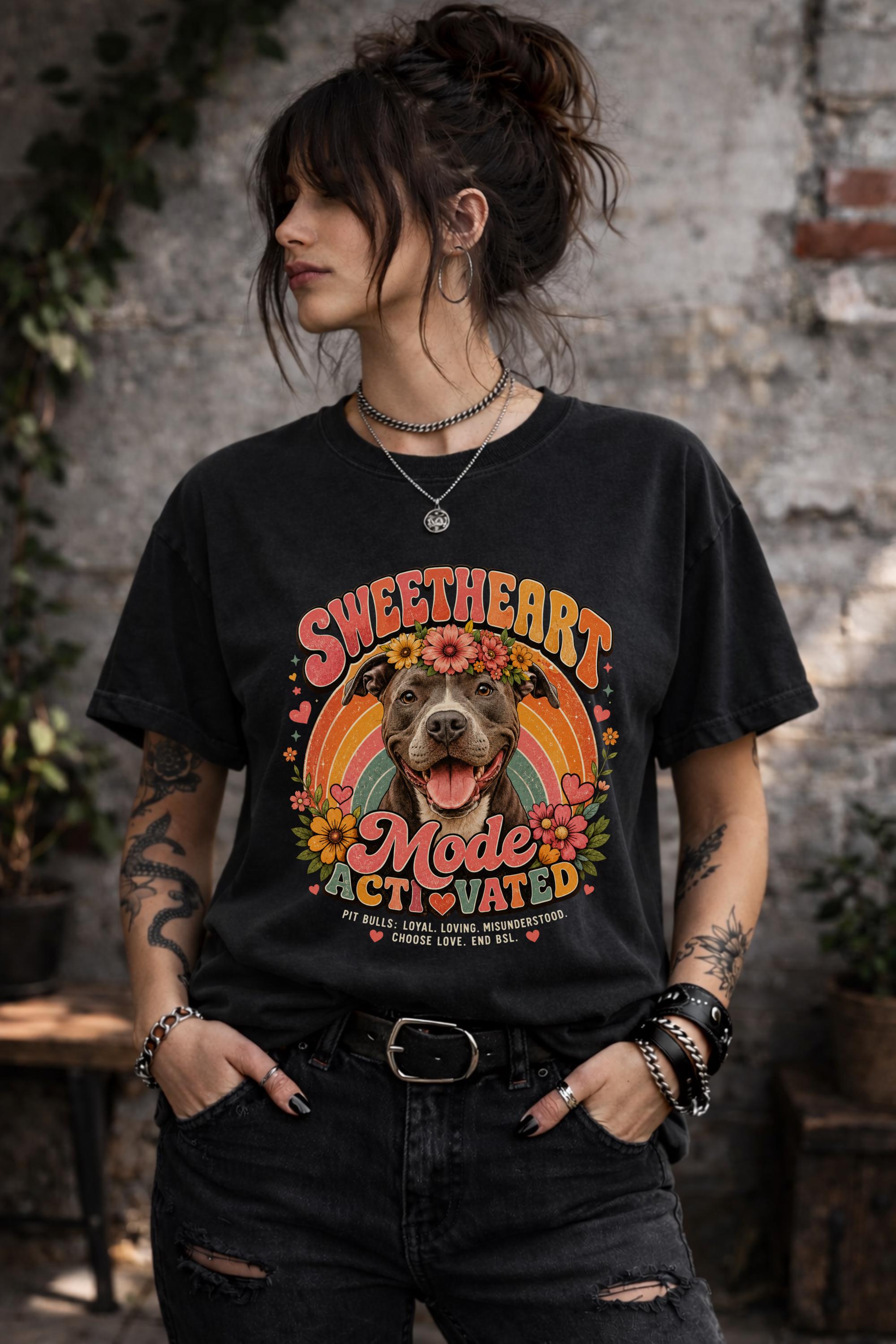 Retro style canine apparel with adorable flower crown puppy artwork