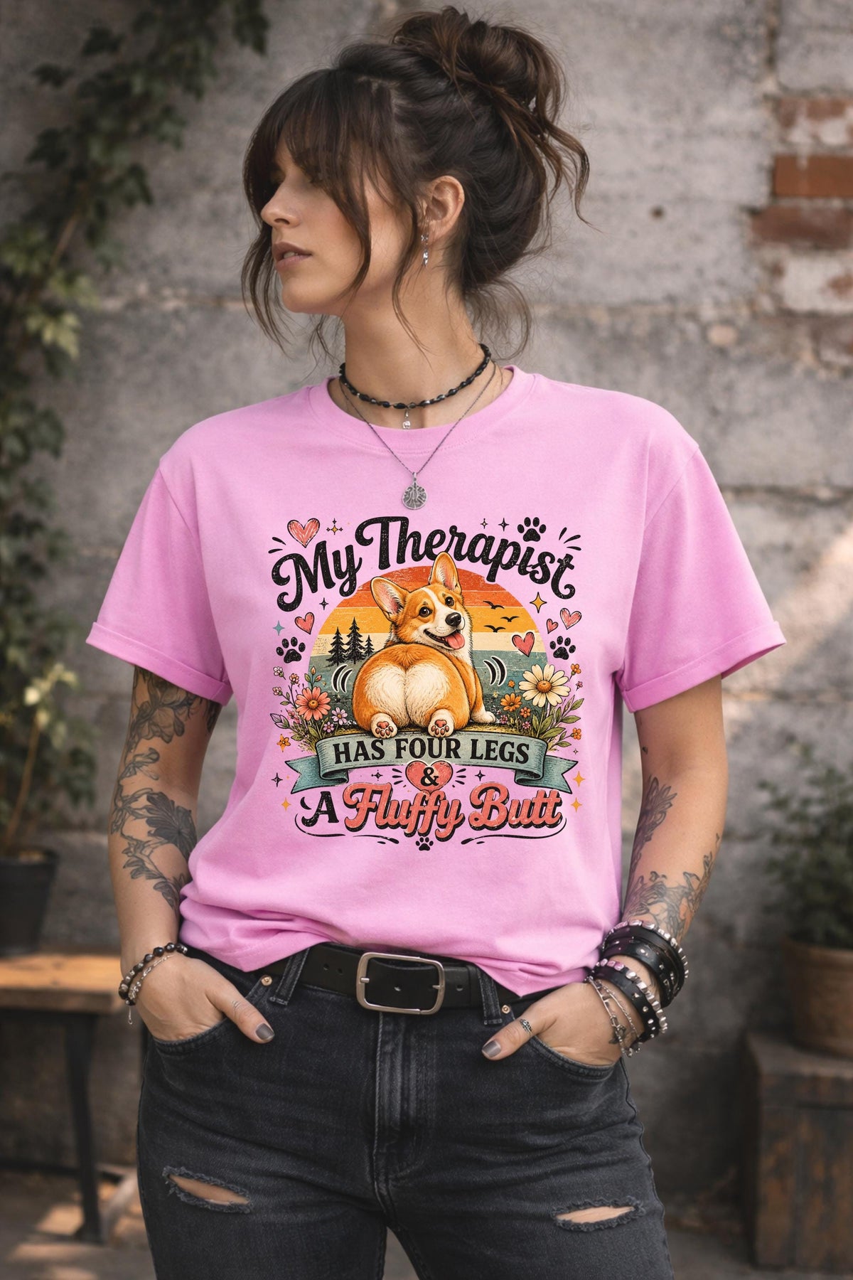 Dog owner graphic apparel celebrating emotional support pets and companionship