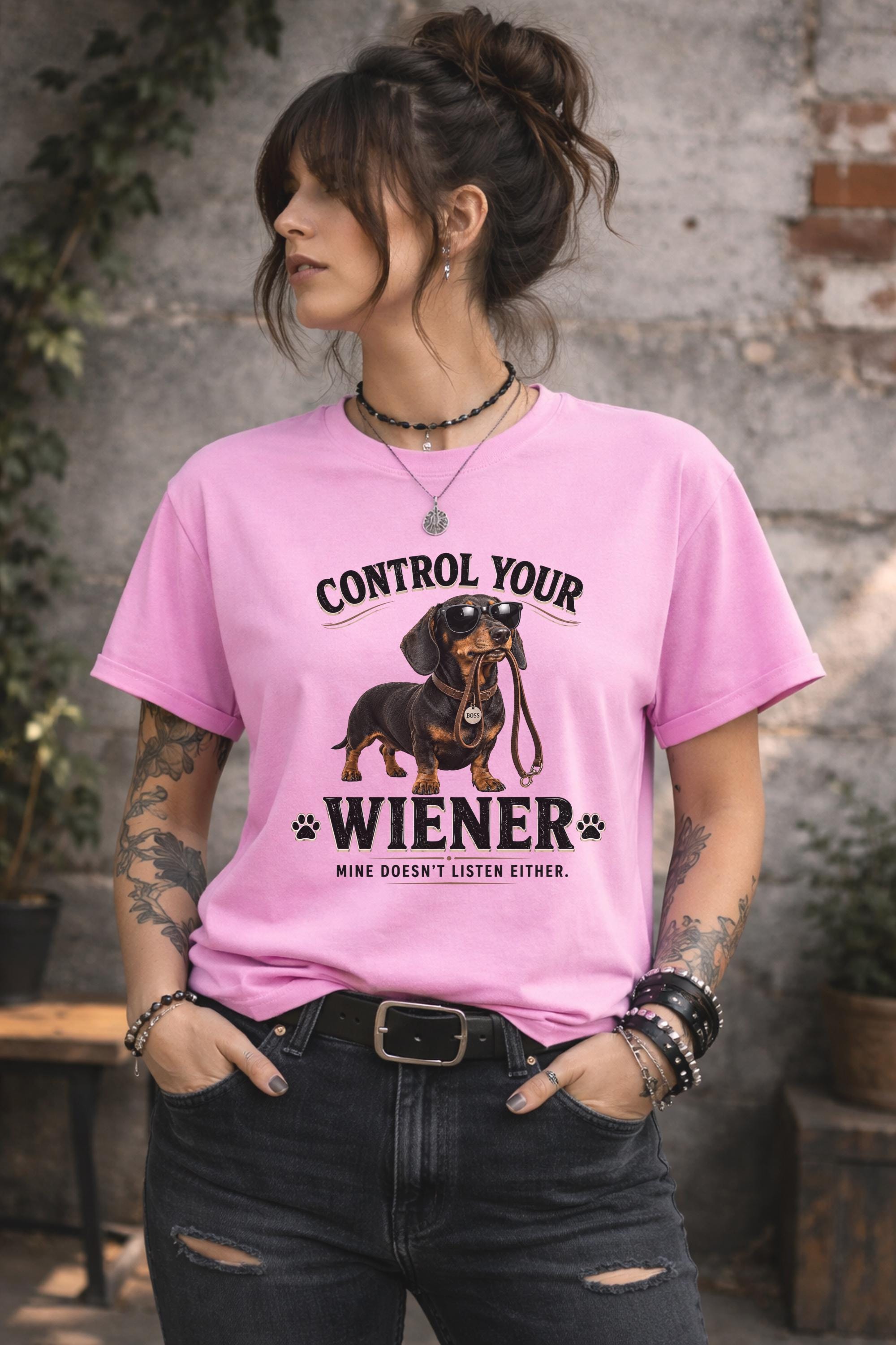 Funny sausage dog shirt showcasing stubborn Wiener dog personality