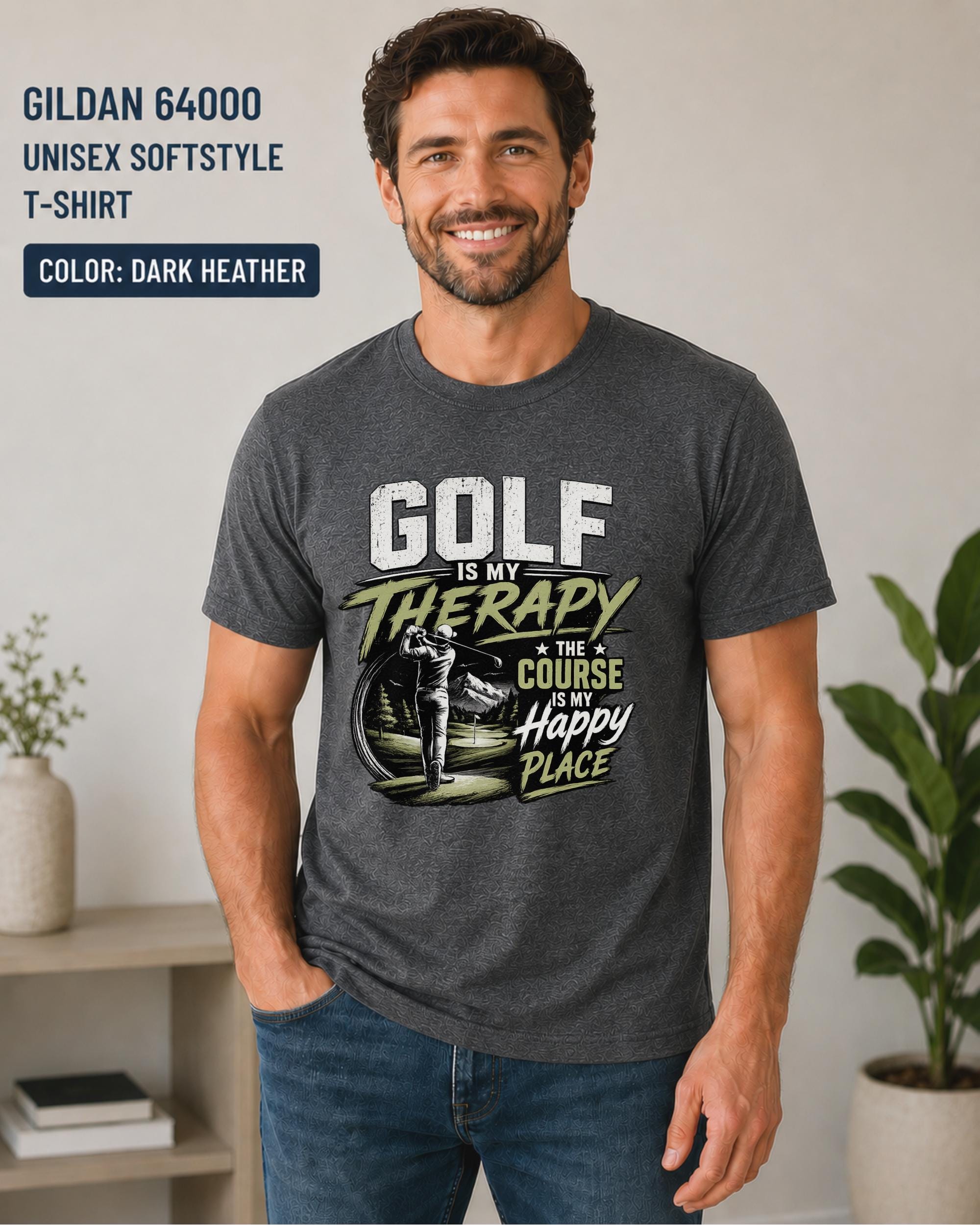 Golf course shirt with motivational golf quote