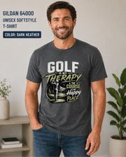 Golf course shirt with motivational golf quote