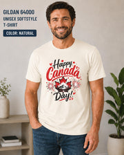Canada Day shirt featuring maple leaf and fireworks graphic