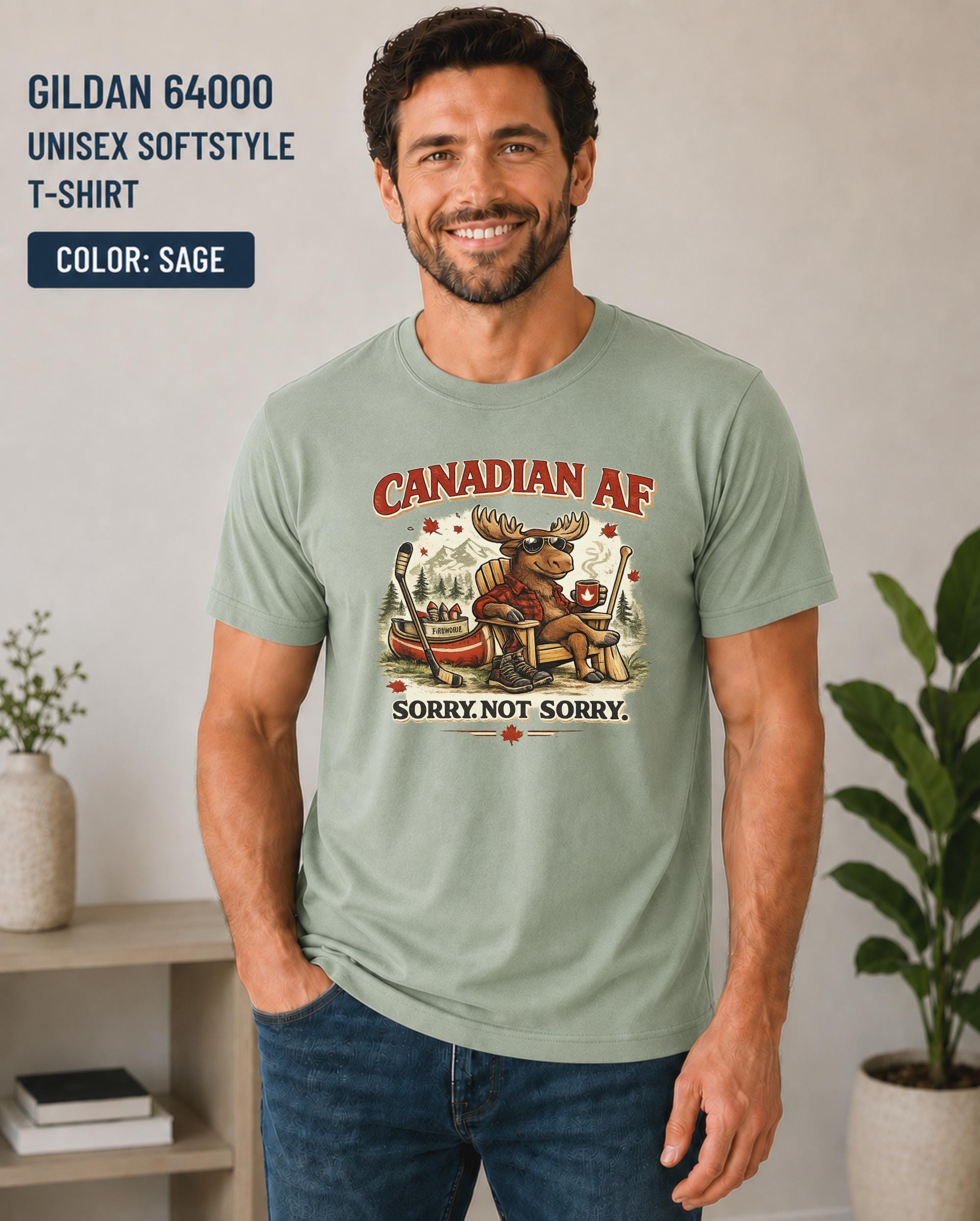 Canada Day shirt with moose illustration