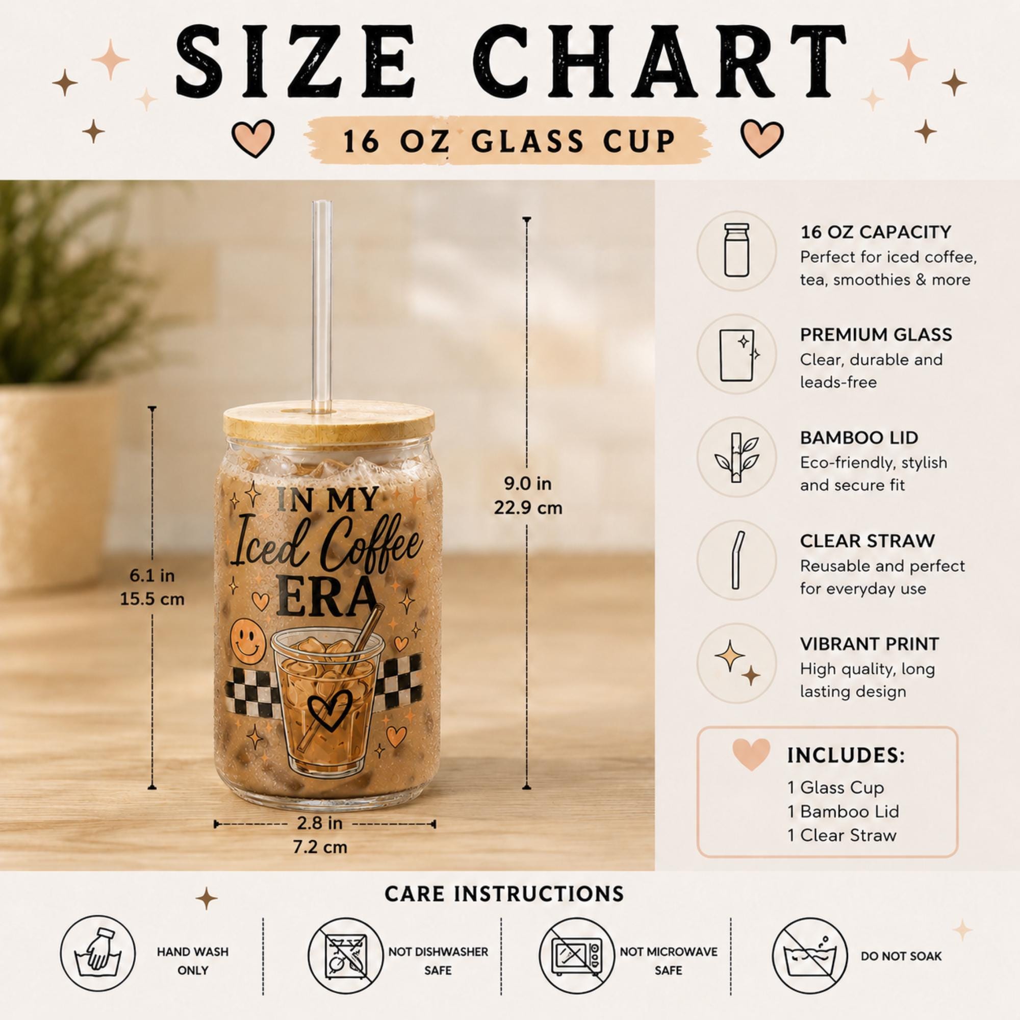 Size chart for a Gift for coworkers friends teachers and anyone fueled by caffeine