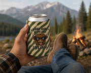 Lifestyle mockup of can cooler used outdoors.