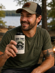 Funny beer koozie for outdoor adventures