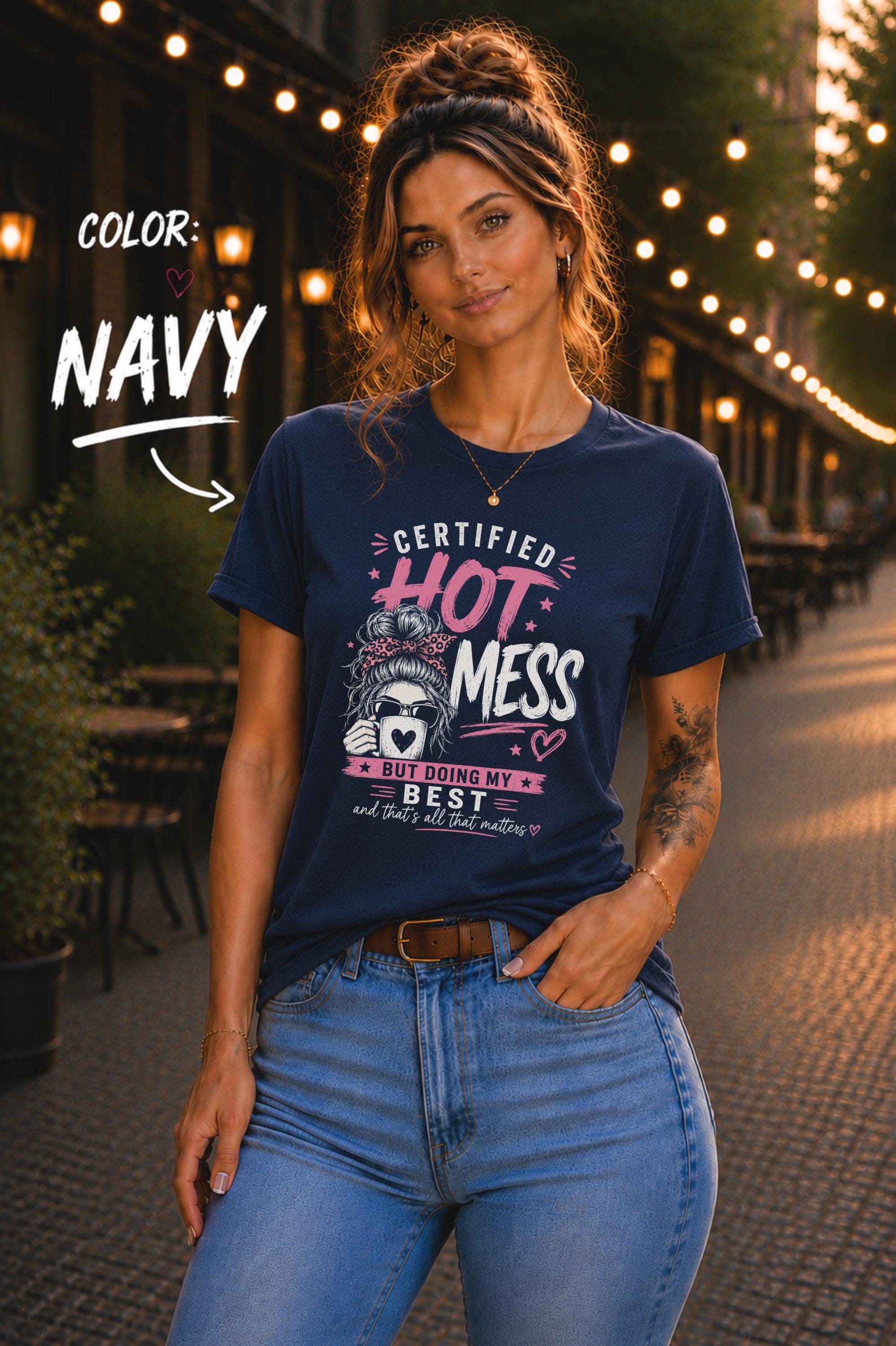 Funny women's apparel with motivational saying