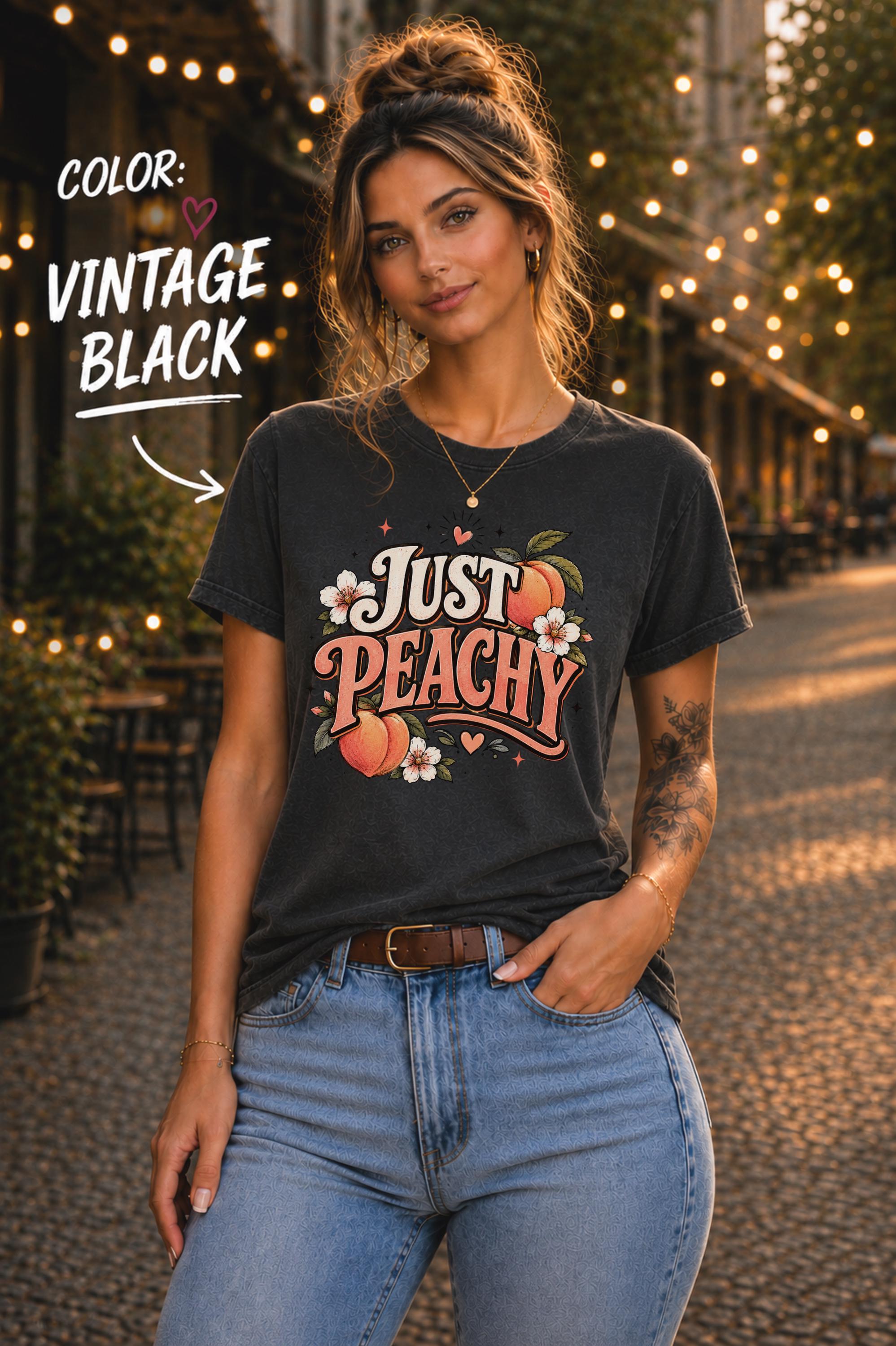 Peach lover gift shirt with floral artwork