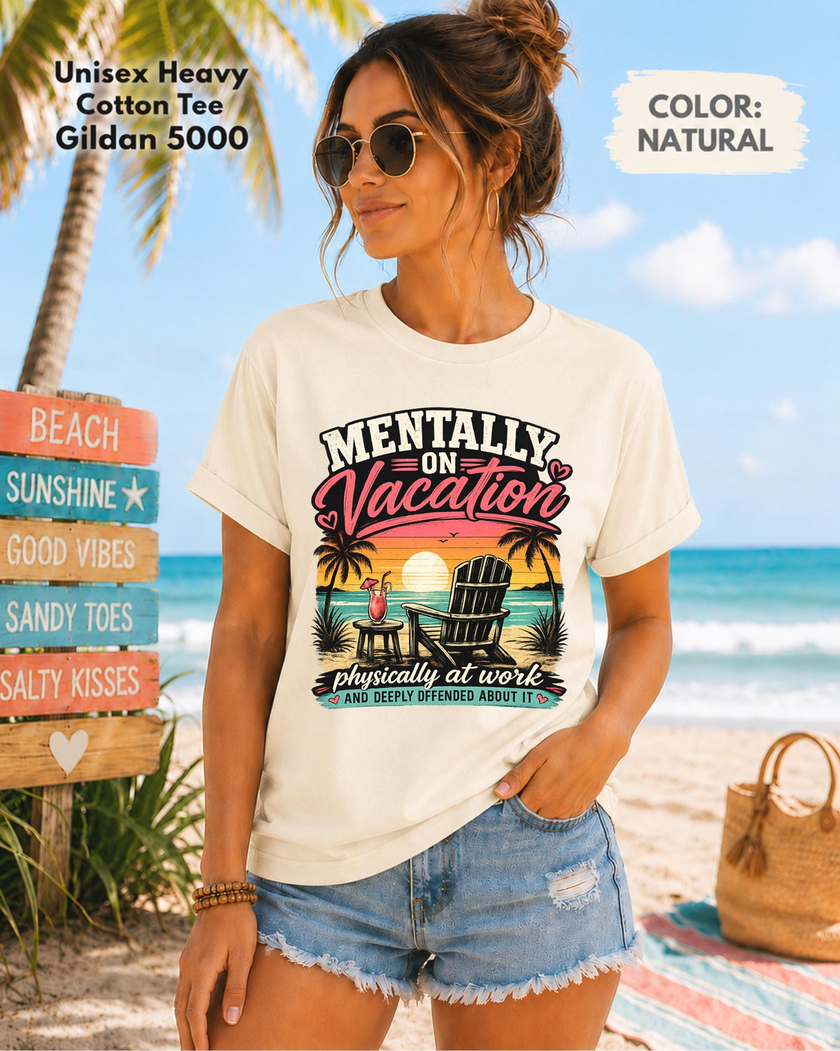 Vacation lover gift shirt with beach chair design
