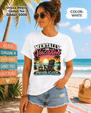 Tropical beach themed graphic t-shirt