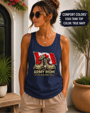 Canadian Army Mom tank top with combat boots design