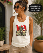 Military parent tank top featuring Canadian flag