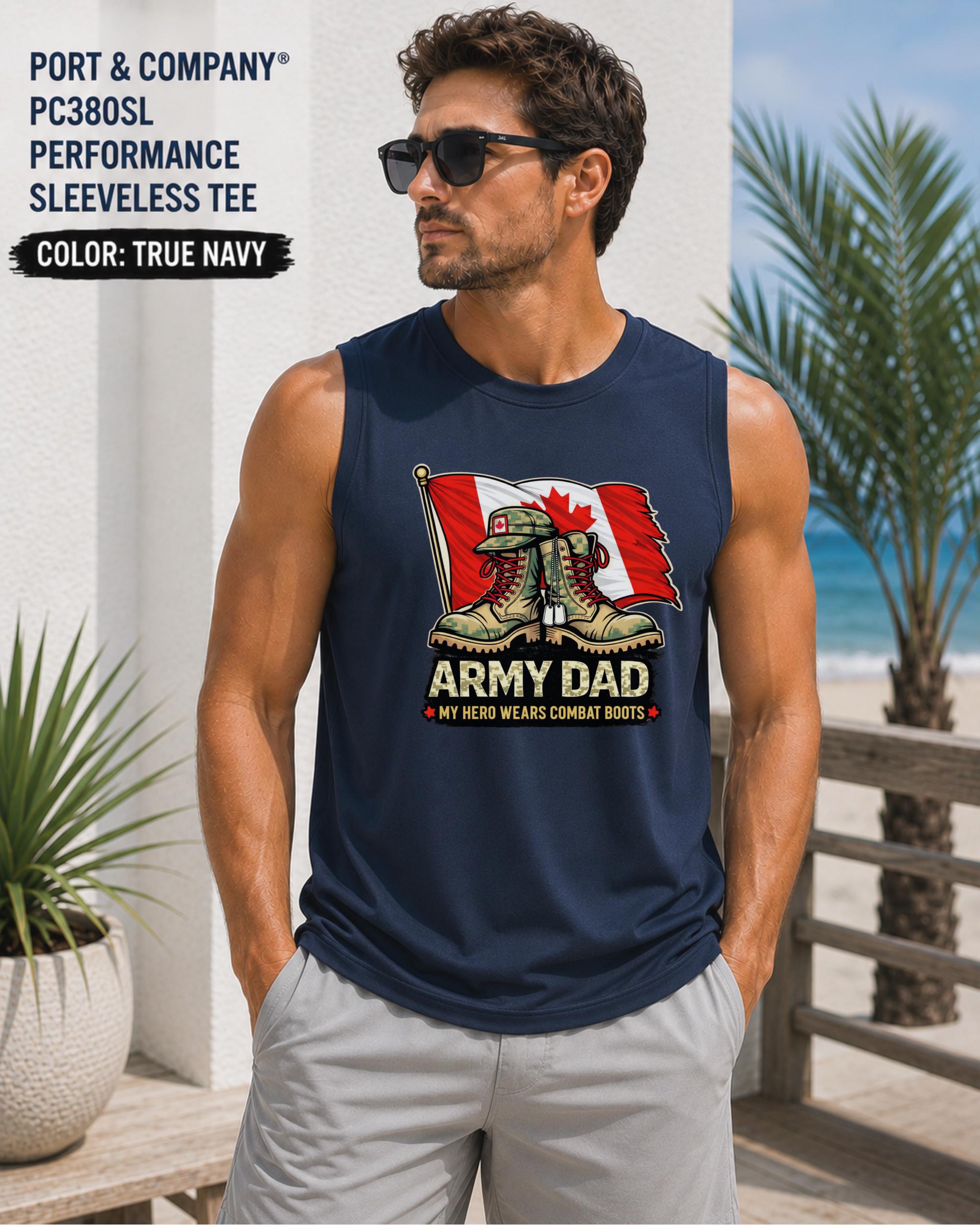 Canadian Army Dad workout sleeveless shirt
