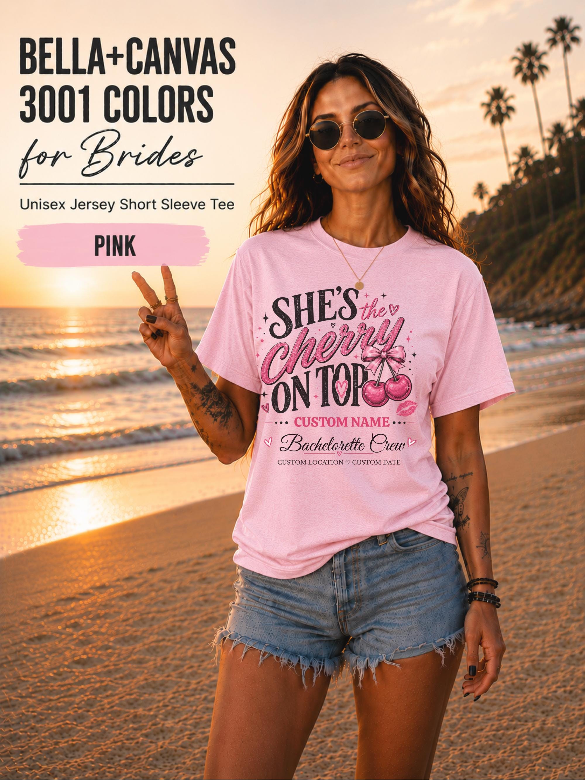 Custom Bride & Groom Shirt, She’s or He’s The Cherry On Top Tee, Bachelorette Shirt, Bachelor Party Shirt, Bride Tribe Shirt