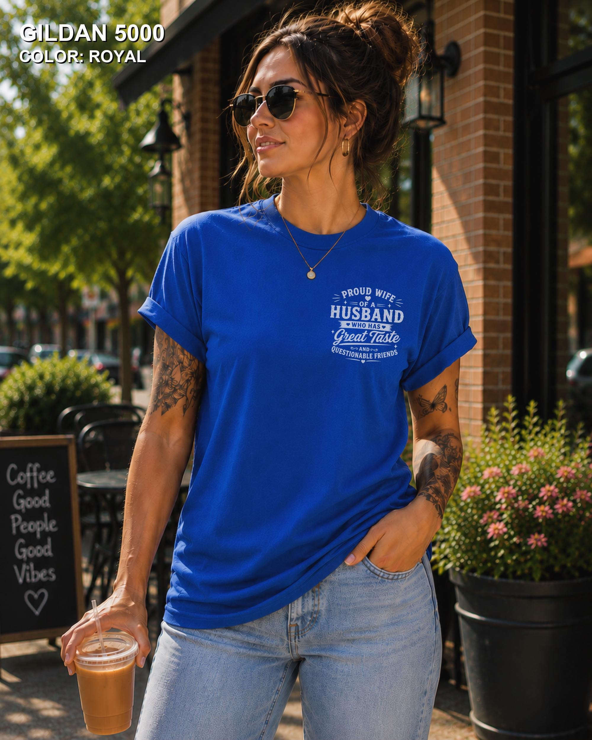 Proud Wife Shirt, Funny Marriage Tee, Husband Humor Gift, Front Back Graphic Top