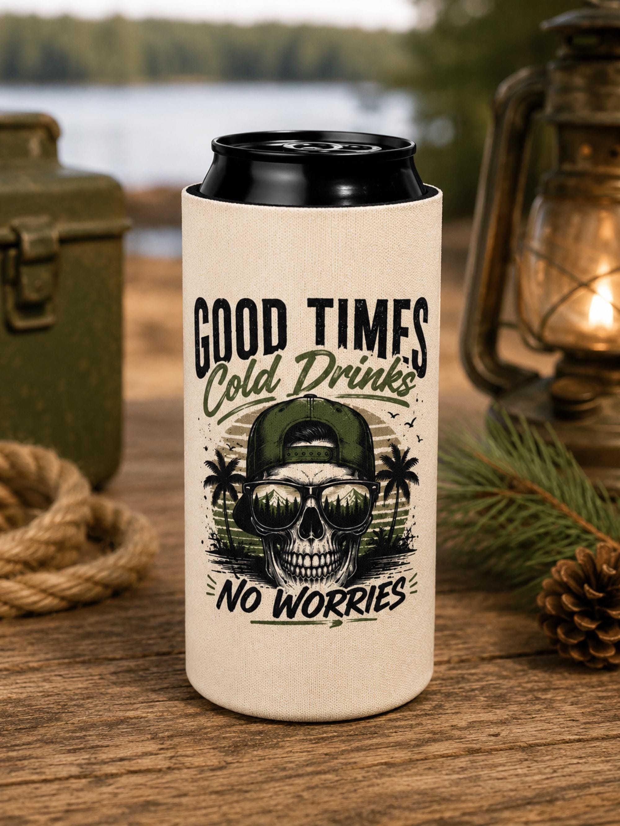 Slim insulated beer sleeve for camping and lake trips